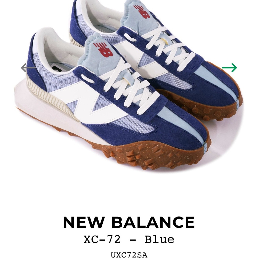 New Balance XC-72 - Vintage Style - Blue and White Sneakers with Brown Sole